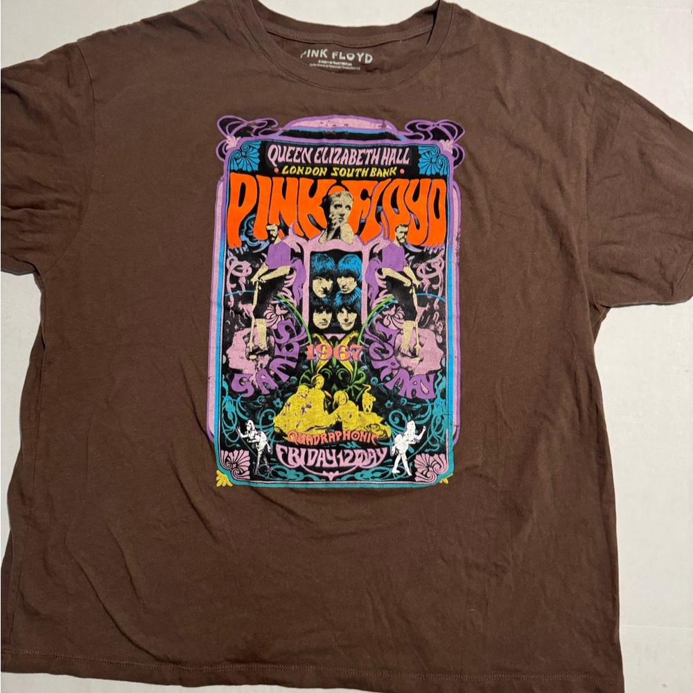 Pink Floyd Brown Concert Tee,‎ London Southbank, Men's Large #1080